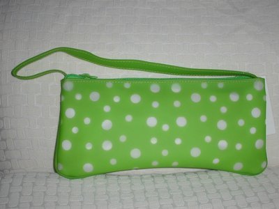 handbagbargains: Green with White Accent Jelly Purse