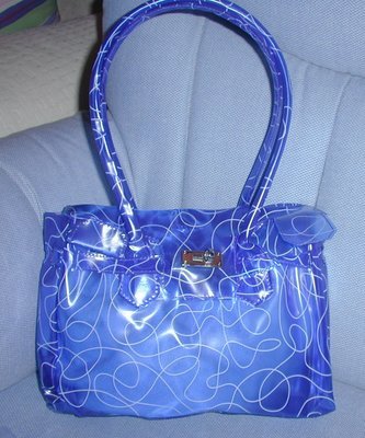 handbagbargains: Blue Jelly Plastic Purse with Swirl Print