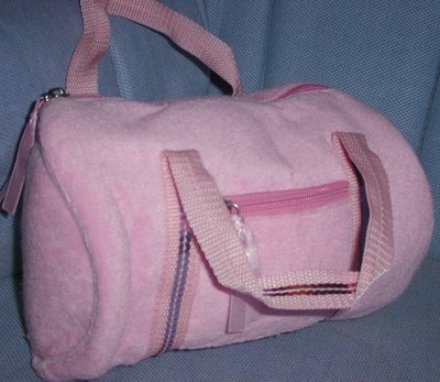 handbagbargains:Pink Terry Cloth Barrel Handbag Purse