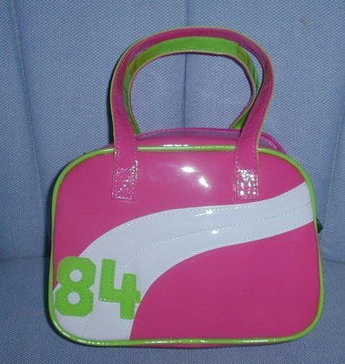 handbagbargains: Pink and Green Plastic Vinyl Teen Handbag Purse
