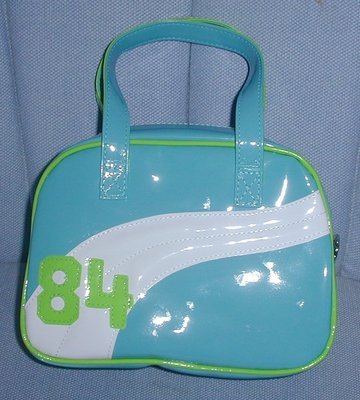handbagbargains: Blue and Green Plastic Vinyl Teen Handbag Purse