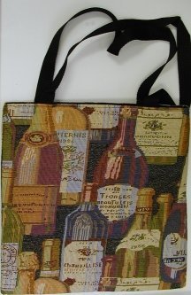 handbagbargains: Wine Bottle Print Tapestry Handbag Totebag
