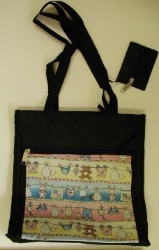 handbagbargains: Black Nylon Tote Diaper Bag Baby Print
