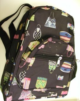 handbagbargains: Black Nylon Handbag Print Backpack
