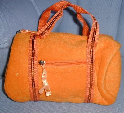 handbagbargains: Orange Terry Cloth Barrel Handbag Purse
