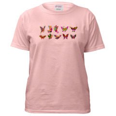 8 Butterflies 2-sided Pink T-shirt
