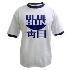 Blue Sun Ringer T-shirt Black or Blue Trim