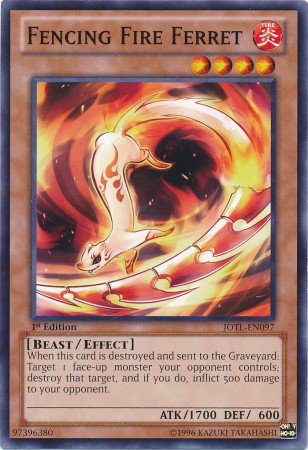 Yugioh Card Fencing Fire Ferret JOTL-EN097 Common 1st Edition