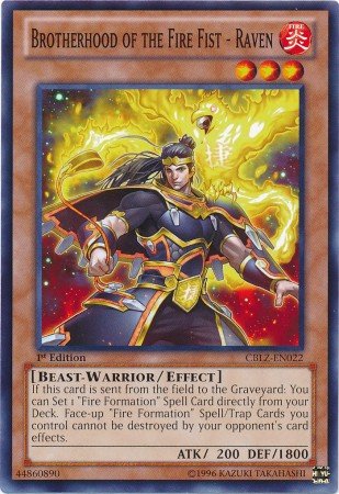 Yugioh Card Brotherhood of the Fire Fist - Raven CBLZ-EN022 1st Edition Common