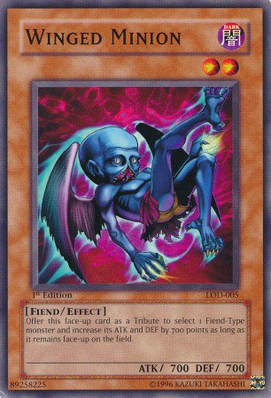 Yugioh Card Winged Minion - LOD-005 - Common - 1st Edition Legacy of Darkness