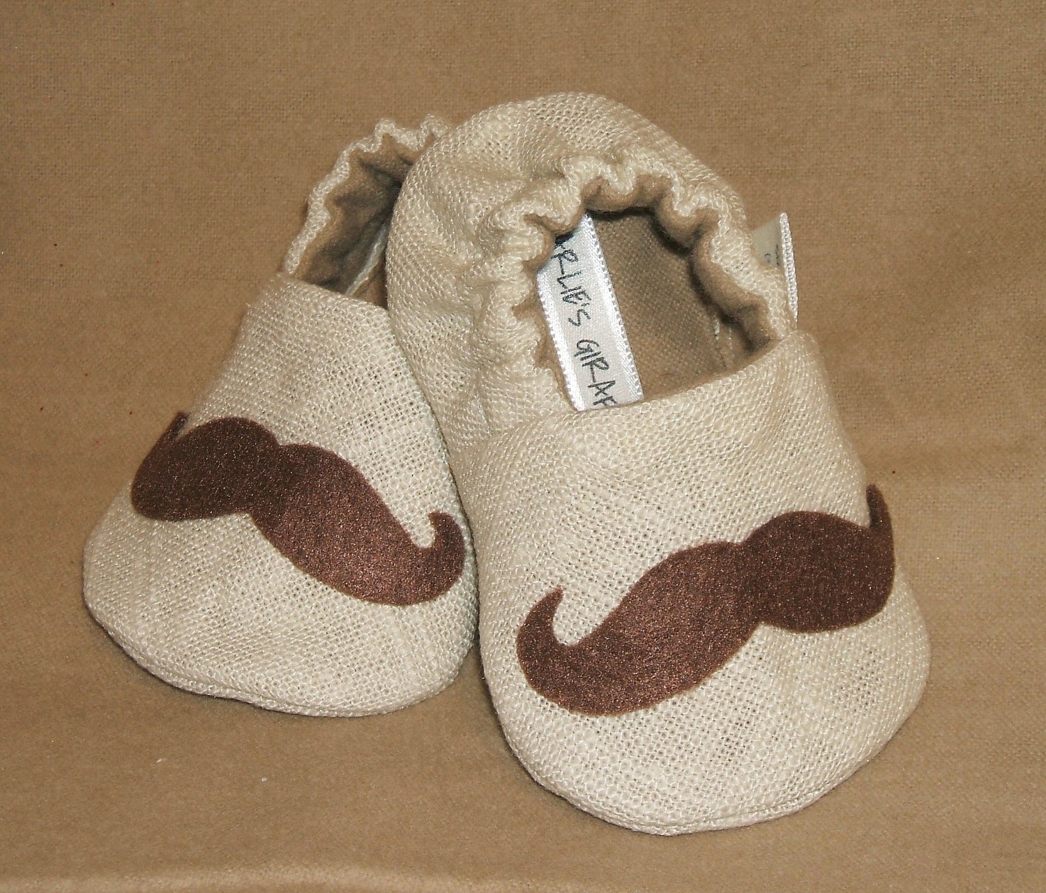 Baby Booties - Mustache - (6-9 mo)