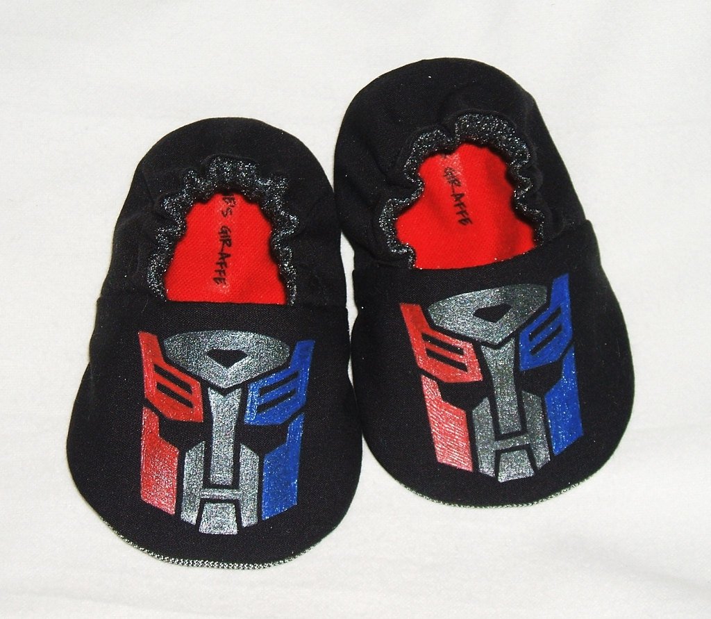 Transformer Baby Booties, (12-18 mo), Optimus Prime - Hand Painted
