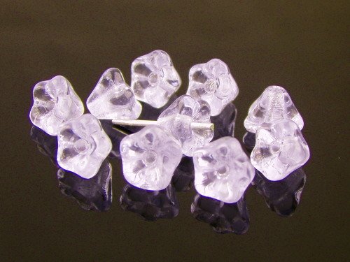 50 Pcs Czech Glass Bead Baby Bell Flower 6x4mm,Alexandrite