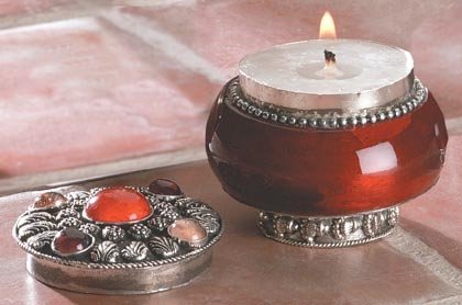 ROSE JEWELED LID JAR CANDLE