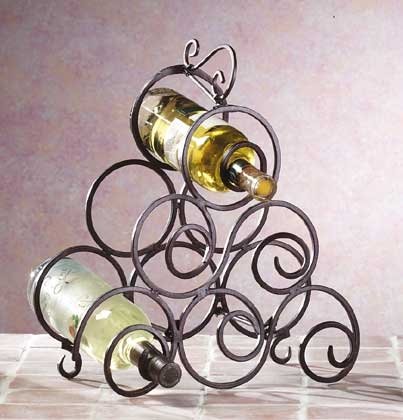 WROUGHT-IRON SCROLLWORK WINE RACK