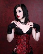 Scarlet Red and Black Long Corset
