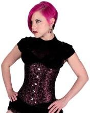 Purple Silk with Black Velvet Corset