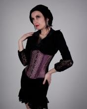 Purple Silk Embroidery Corset