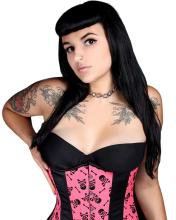 Pink with Black Skulls Corset