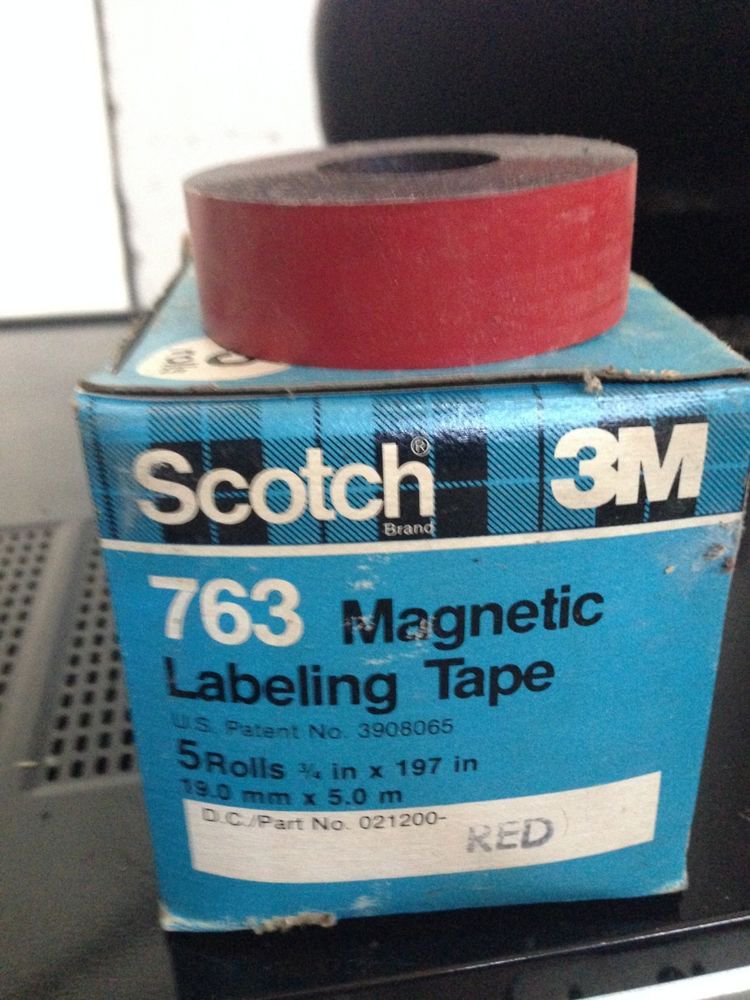 *NEW* 5 ROLLS SCOTCH 3M 3/4" RED Magnetic Labeling Tape 763 Label Maker Roll
