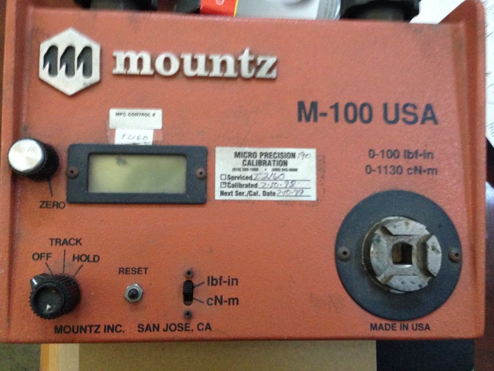 Mountz Torque Tester M-100 M100 Wrench 3/8 0-100 lb ft-in 0-1130 CN-M USA LBF/IN