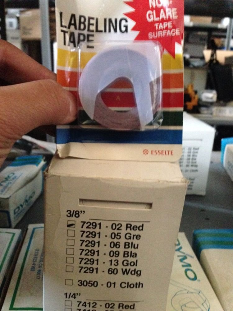 NEW Dymo 3/8" x 12' RED Embossing Tape Label Magazine Maker Printer Refill Roll