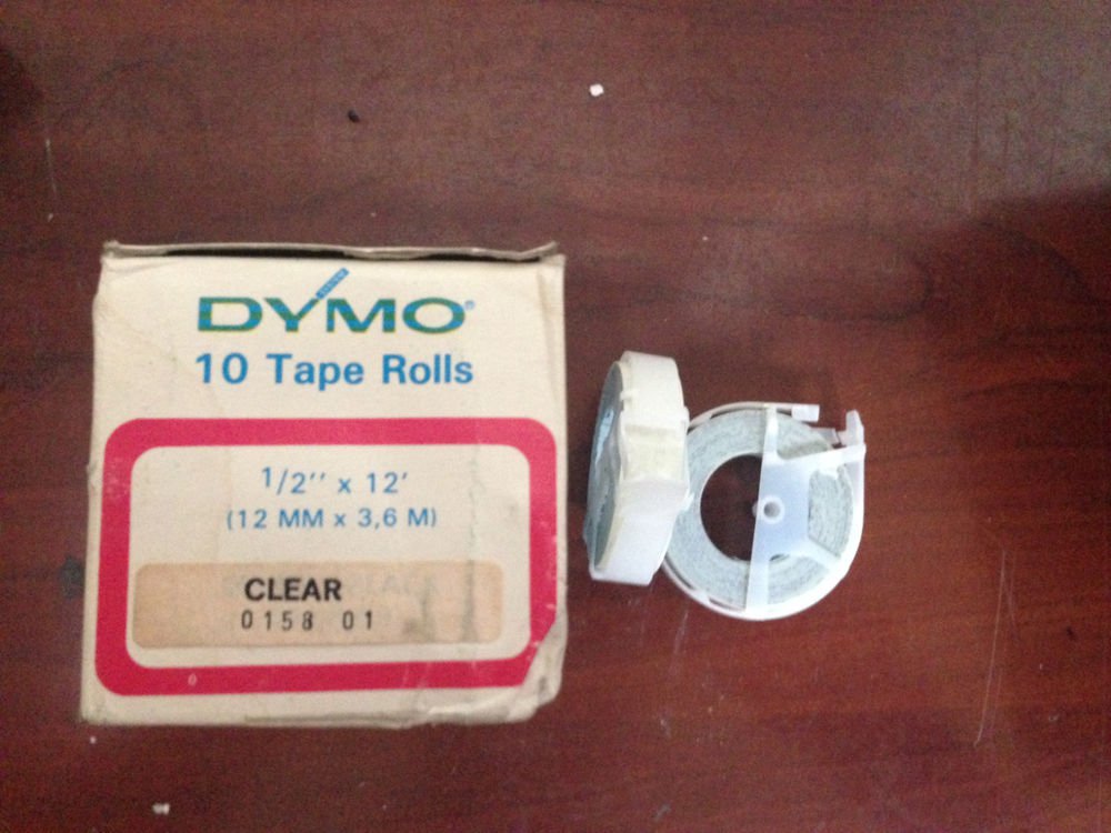 10 Pack Dymo 1/2" x 12' CLEAR Embossing Tape Label Magazine Maker Printer Sign