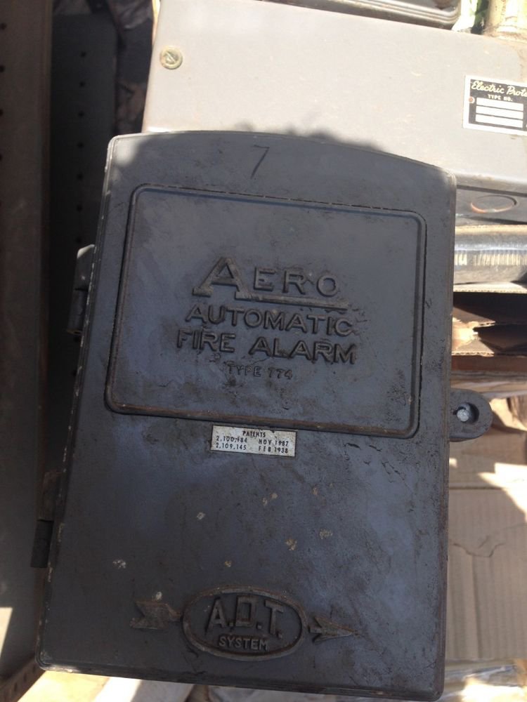 Antique ADT Aero Automatic Fire Alarm Type 774 - Cast Iron Box Vintage Old Auto