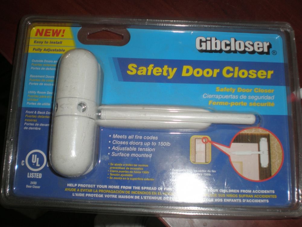 *NEW* Safety Spring Door Closer White Ivory by Gibcloser - Fully Adjustable