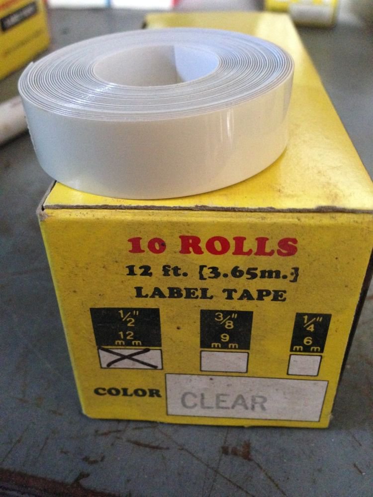 10 PACK 1/2" x 12' CLEAR Embossing Tape Label Magazine Maker Printer DYMO 2300