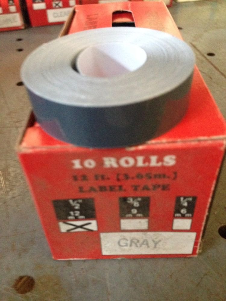 10 Pack 1/2" x 12' GRAY Embossing Tape Label Magazine Maker Printer 2300 Dymo
