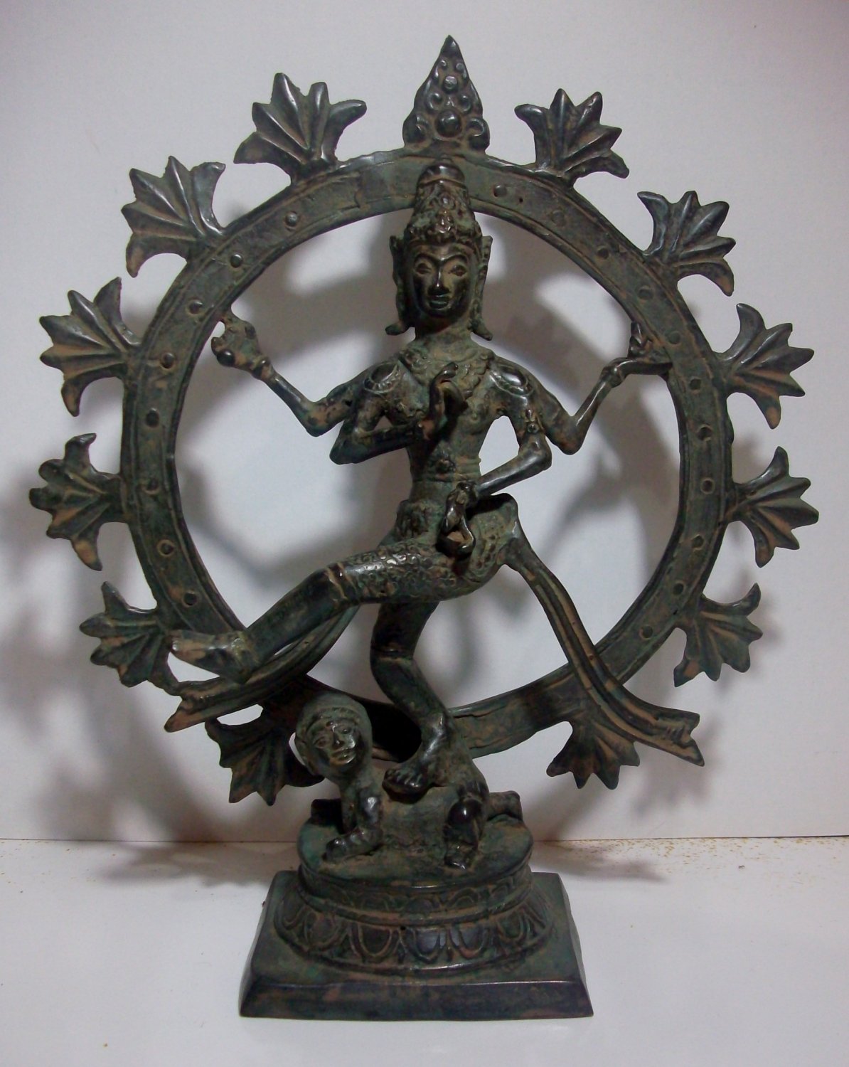 Vintage ! Lord SHIVA Shiwa Hindu GOD Old Bronze Statue Table Decor #r347