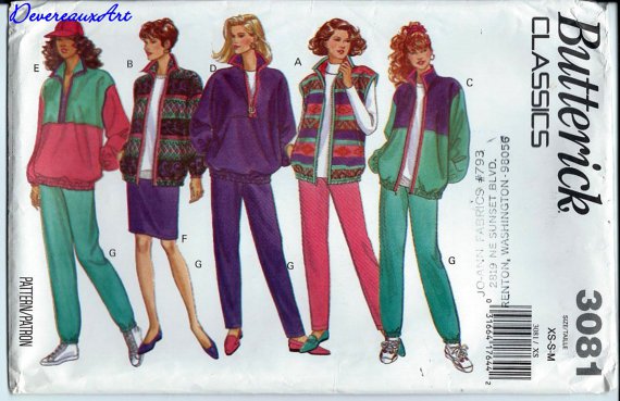 Butterick "Classics" Pattern 3081 - UNCUT - Size Xs,S,M (6-14) - Misses' Jacket, Vest, Skirt & Pants