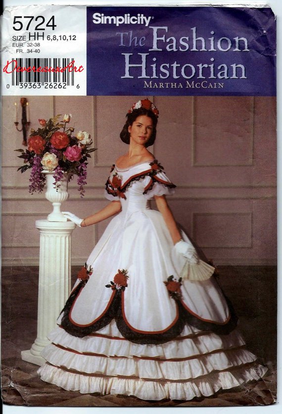 UNCUT Simplicity Pattern 5724-Size HH (6,8,10,12)-Misses' Ball Dress