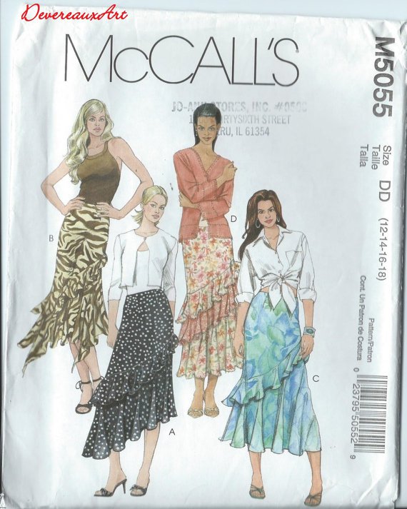 McCall's Pattern M5055 - UNCUT - Size DD (12-14-16-18) Misses' Skirt