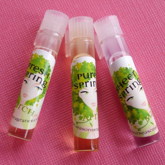 Perfume Oil TESTERS Spring SAMPLES by Four Seasons Fragrance 3 Perfume Oils VEGAN