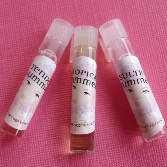 Perfume Oil TESTERS Summer SAMPLES by Four Seasons Fragrance 3 Perfume Oils VEGAN