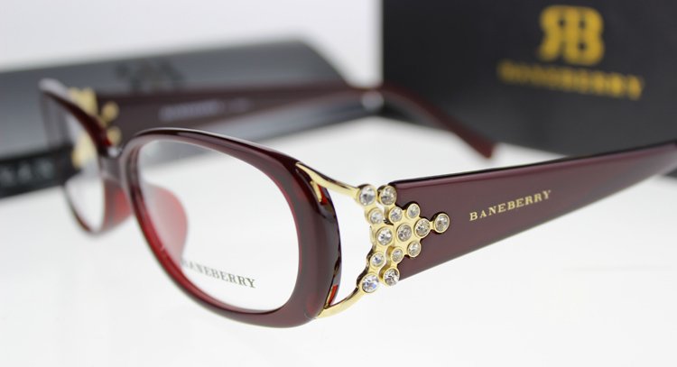 Women Full-Rim Eyeglasses Frame With Floral Glasses Frame Acetate Optical Frames Wine Red