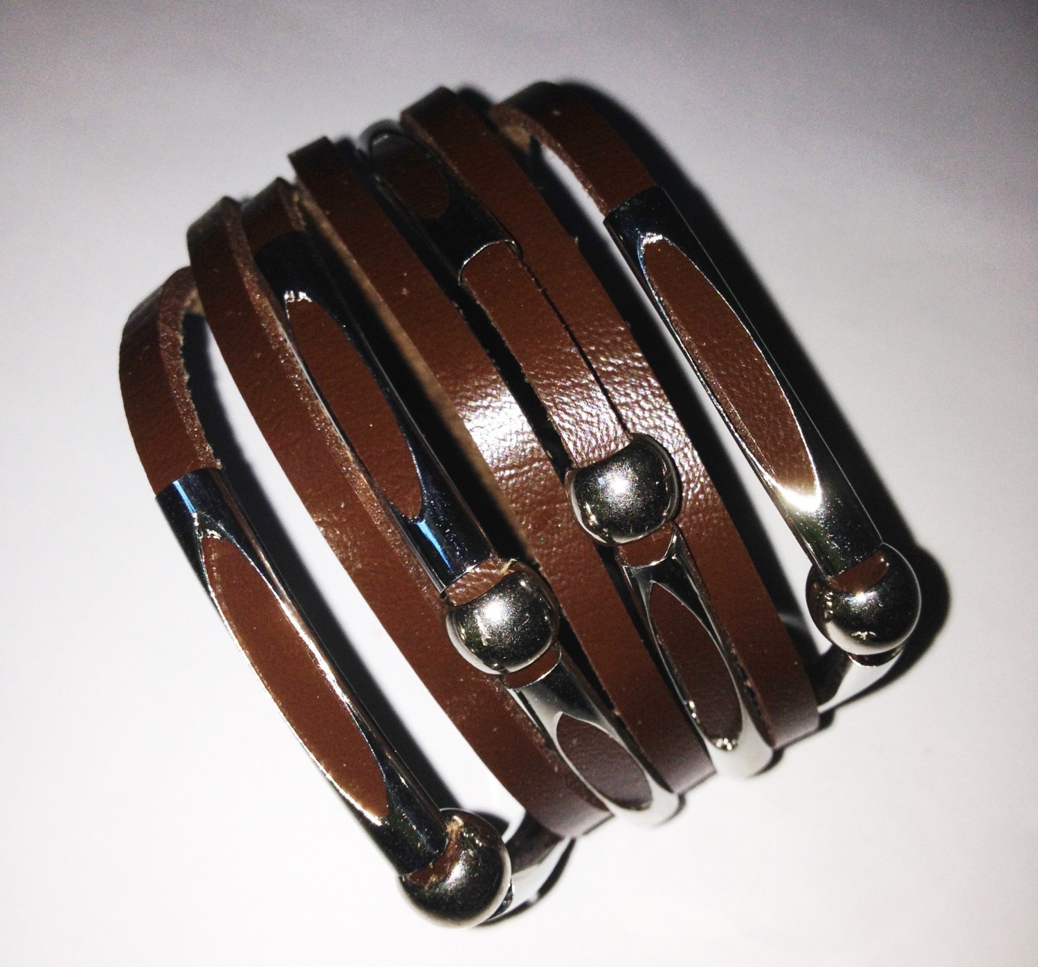 revival unisex multiple loops leather bracelet
