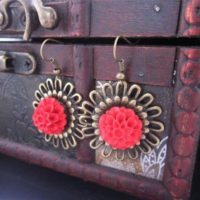 revival chinese style flower earrings