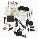 1 Gun Tattoo Machine Kit LCD Power Supply 6 Inks