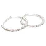 Exquisite CZ-stud Slim Twist Hoop Earrings