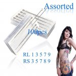 100pcs Assorted Professional Sterilized Tattoo Needles RL RS