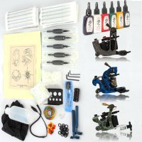 3 Guns Tattoo Machines Kit 100 Needles 6 Inks TM110602