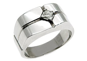 MENS 1/4 CARAT SOLITAIRE ROUND CUT DIAMOND RING WEDDING BAND 14KT WHITE GOLD