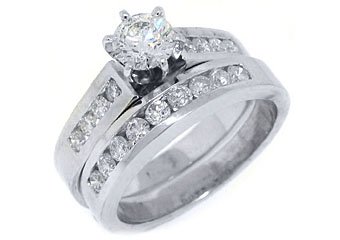 1.5CT WOMENS DIAMOND ENGAGEMENT RING WEDDING BAND BRIDAL SET ROUND WHITE GOLD