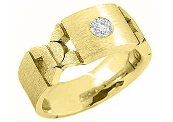 MENS .35 CARAT SOLITAIRE ROUND CUT DIAMOND RING WEDDING BAND 14KT YELLOW GOLD