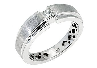 MENS 1/3 CARAT SOLITAIRE PRINCESS SQUARE CUT DIAMOND RING WEDDING BAND GOLD