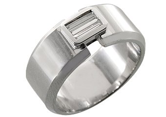 MENS 1/3 CARAT BAGUETTE CUT DIAMOND RING WEDDING BAND 14KT WHITE GOLD