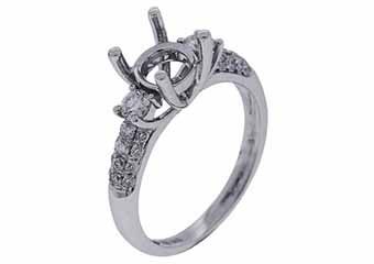 .52 CARAT WOMENS DIAMOND ENGAGEMENT RING SEMI-MOUNT ROUND CUT WHITE GOLD